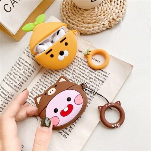 For Airpods Pro Case 3D Pear Koala Case for AirPods 1 2 Silicone Shockproof Bear Peach Air Pods Pro 12 Case Cover Accessories