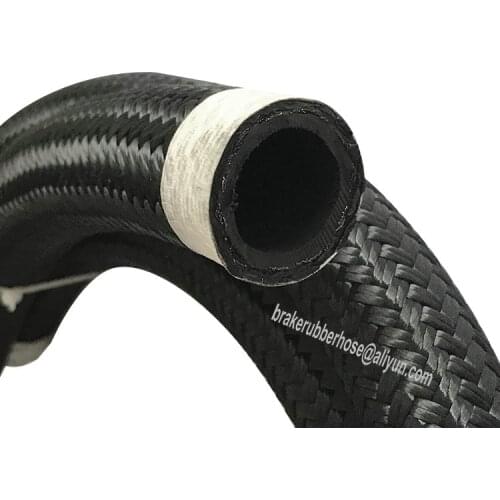 12AN Flexible Hose for Universal Car Black Nylon Woven Cover S.S Braided Hydraulic Oil Cooler Rubber Hose AN12 1M