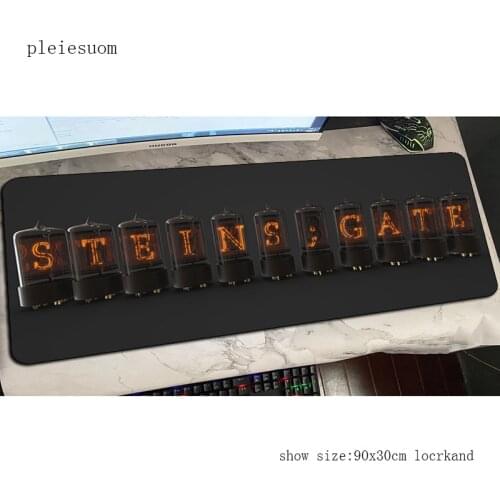 Steins gate mouse pad gamer 90x30cm mousepad Fashion rubber desk mat HD pattern gaming accessories pc keyboard mats oversized