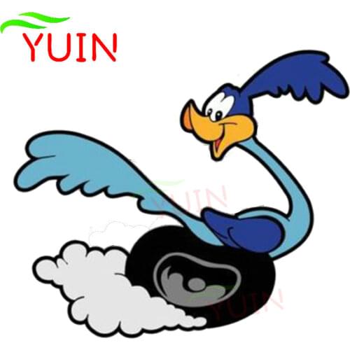 Personality Car Sticker Motorcycle Decals Funny Cartoon Road-Runner Duck PVC Decorative Accessories Waterproof Decal 18*14cm