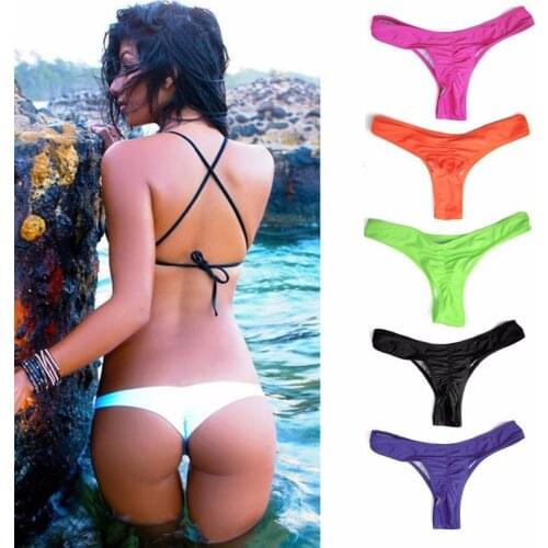 Jinjin.QC 2019 New Sexy Women Bikini Bottoms Swimming G-String Briefs Panty Bikini Thong Bottom Swimsuit Brazilian Thong