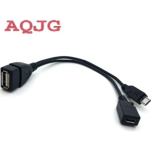 Black Color Micro USB 2.0 OTG Host Flash Disk Cable with Micro USB power FORGalaxy S3 i9300 S4 i9500 Note2 N7100 Note3 N9000