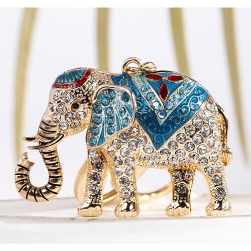 Creative Elephant Key Chain Accessories Cute Animal Keychains Fashion Keyrings Women Bag Charm Pendant Car Key Rings Holder