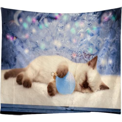 Creative 3D Painting Animal Photographs Cat Tapestry Wall Hanging Bed Spread Beach Towel Table Cloth YogaMat 250*180 Large Size