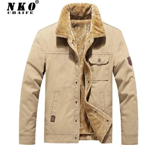 CHAIFENKO Brand Mens Bomber Jacket Parka Coat Men Winter Thick Warm Fleece Casual Coat Men Fashion Cotton Fur Collar Jacket Men