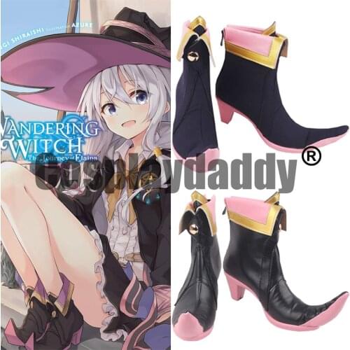 Majo no Tabitabi Wandering Witch: The Journey of Elaina Ireina The Ashen Witch Cosplay Pointed Toe Low Heel Shoes Booties S008