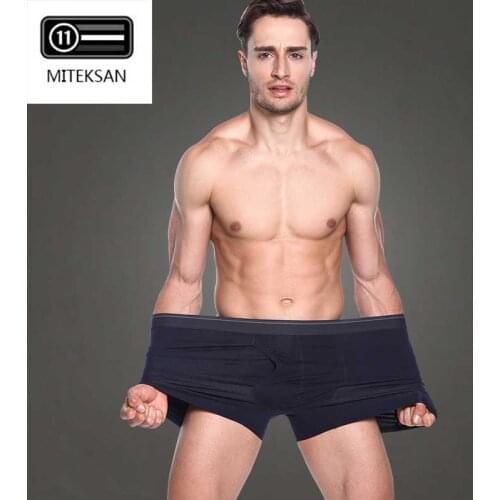 MITEKSAN 6XL Cotton Boxers MenS Underwear Loose Breathable Underpants Male Pure Men Panties Shorts Homewear Solid Cuecas New