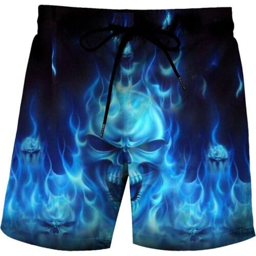 Latest skeleton shorts mens Gothic summer printed 3D shorts mens hip hop casual beach pants Bermuda oversized shorts