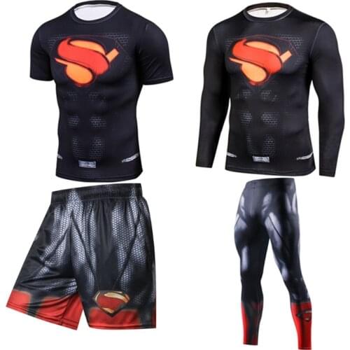 Men Sport Kickboxing Set Compression T-Shirt Men Boxing Jerseys BJJ Muay Thai Shorts Sets Fitness Rashguard Training Gym Suits