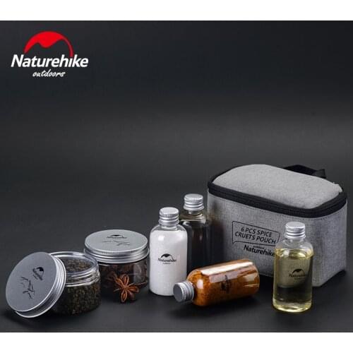 Naturehike Outdoor barbecue 6pcs spice cruets pouch set Portable barbecue Spice Jar Seasoning Can Seasoning Box 6pc/set