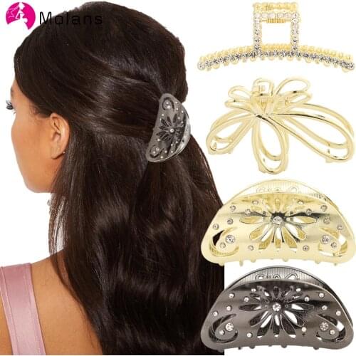 Molans New Women Barrettes Geometric Metal Hair Claw Clip Clamps Hair Accessories Hairclips Hairpins Girls Ornaments Hair Crab