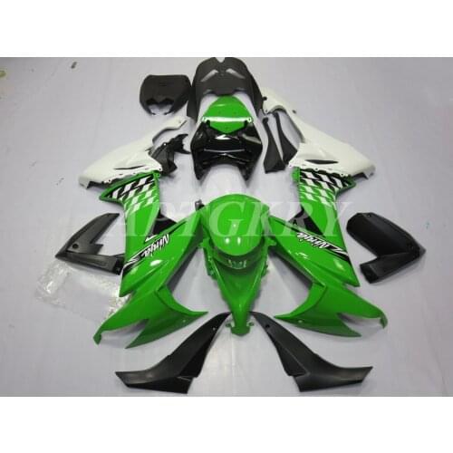 New ABS Plastic Shell Motorcycle Fairing kit Fit For kawasaki Ninja ZX10R 2008 2009 2010 08 09 10 ZX-10R Custom Green White