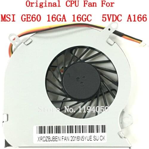 New Original Cpu Cooling Fan For MSI GE60 16GA 16GC series notebook PAAD06015SL 0.55A 5VDC 3pin A166 FANS Laptop Cooler Radiator