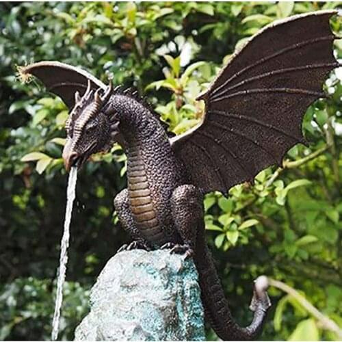 New Style Garden Dragon Statue Fountain Dragon Ornament Resin Water Feature Sculpture for Home Garden Decoration Wonderful Decor