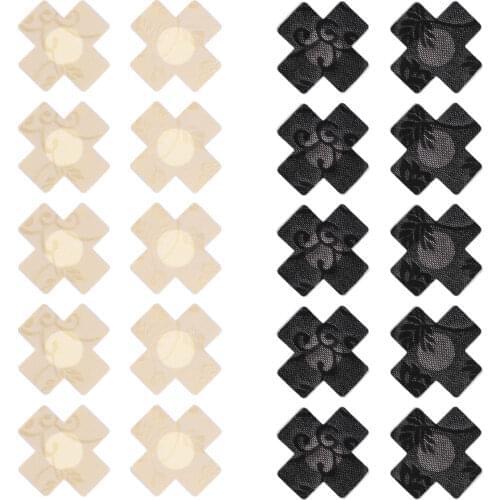 10 Pairs Women Lace Nipple Covers Disposable Pasties Self-Adhesive Nipple Stickers Invisible Breast Petals Bra Stickers