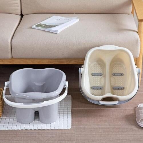 Plastic Portable Foot Washing Bucket Japanese-style Foot Tub Massage Roller Foot Bucket Large Foot Bath Barrel Tool