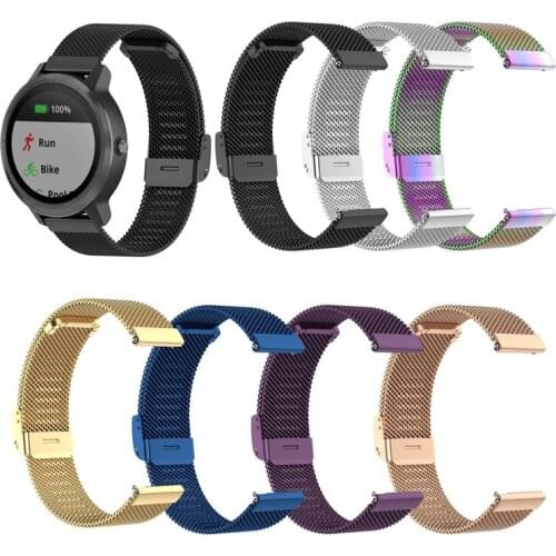 Milanese Watchband for Garmin vivoactive3/venu/vivomove3/forerunner245 Quick Release Band Mesh Stainless Steel Strap Wristband
