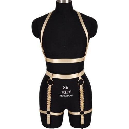Goth Harness Sexy Body Stockings Bondage Erotic Lingerie Harness Bra Stocking Suspenders Belt Full Body Harness Sexy Underwear