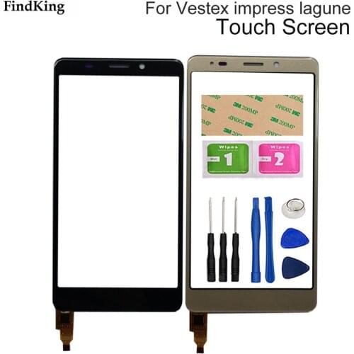 5.0'' Mobile Touch Screen For Vertex Impress Lagune Digitizer Panel Touch Screen Lens Sensor Tools 3M Glue Wipes