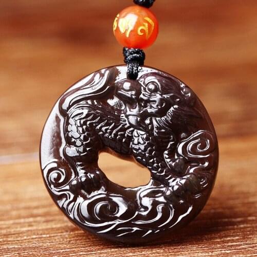 Light evil ice Obsidian kylin auspicious color crystal jewelry pendant necklace and buckle