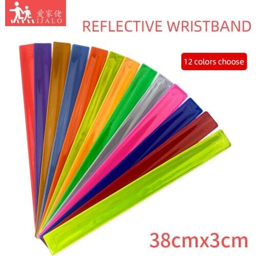 38cm Reflective slap band PVC wristband bracelet for running bicycle riding road safety visibilit Bind Pants Leg Strap Tape