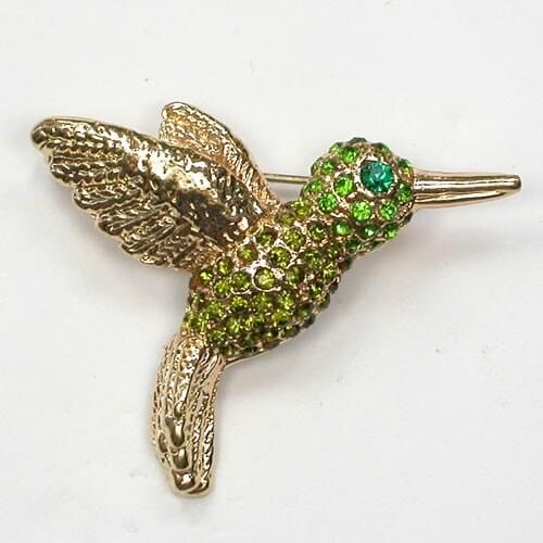 Green Rhinestone Bird Pin brooches Fashion Jewelry gift C2130 K2