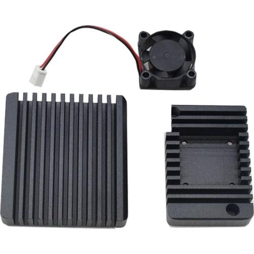 1 Set of quality aluminum Case and Fan for NanoPi R2S Black Blue Golden Optional