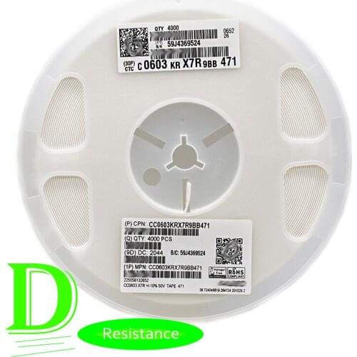 4000pcs SMD Ceramic capacitor 0603 470PF 471K 10% 50V CC0603KRX7R9BB471