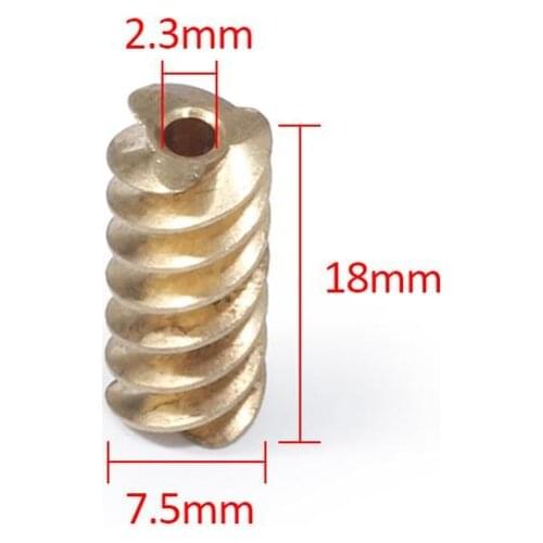 5pcs Copper Worm Gear for 385 Motor Brass 7.5x18x2.3mm