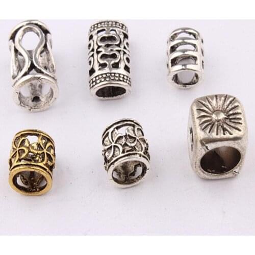 5Pcs Metal Hair Braider Rings Beads Cuffs Tubes Charms Hair Styling Tool Dreadlock Dread Hair Braids Decoration Accessories