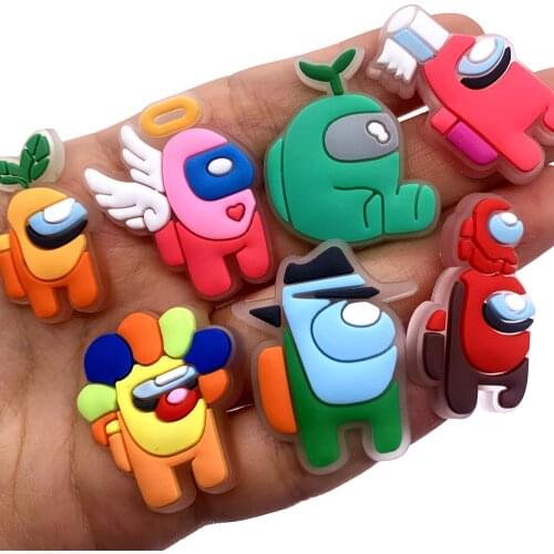 50PCS Wholesale Mix Cartoon Robot Glowing Shoes Charms Animal Shinning In The Dark Graden Shoe Buckles Boys Party Gifts
