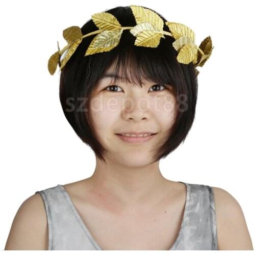 6pcs Gold Leaves Laurel Wreath Garden Headband Head Piece Tiara Fancy Dress
