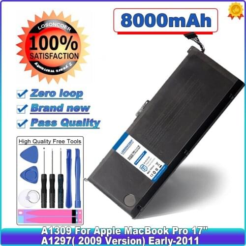 A1309 Laptop Battery For Apple MacBook Pro 17" A1297 Early-2009 Mid-2009 Mid-2010 MC226/A MC226CH/A MC226J/A MC226LL/A