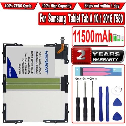 HSABAT 11500mAh EB-BT585ABE Battery for Samsung Galaxy Tablet Tab A 10.1 2016 T580 SM-T585C T585 T580N