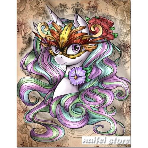 Diamond Painting 5D Cartoon Phoenix Mask Horse Landscape Diamond Mosaic Childs gift Cross Stitch Diamond Embroidery Home Decor