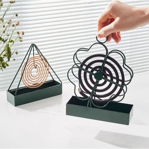 Four Leaf Clover Model Retro Iron Mosquito Coil Holder Home Incense Sandalwood Mosquito Repellent Coil Holder Nordic Home Decor