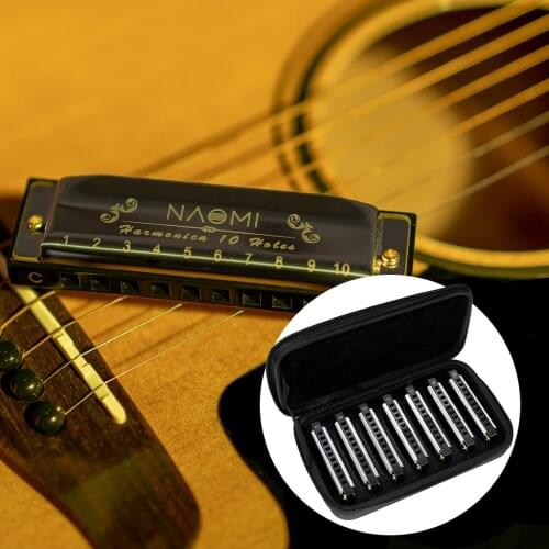 Deluxe Diatonic Harmonica Set - Key of G, A, Bb, C, D, E, F Harp