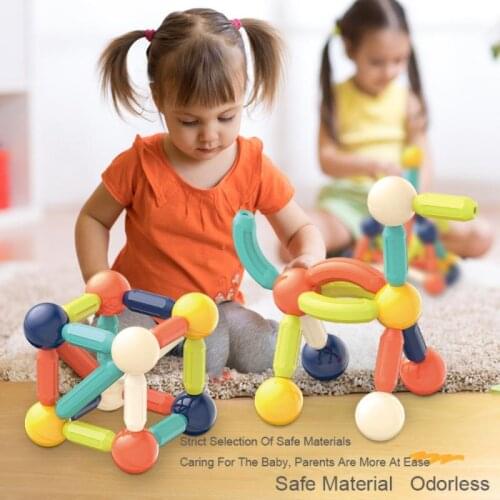 Children Brain-Training Toy Assembled Variable Magnetic bar Sticks building block Early Educational Puzzle DIY Magnetic Rod toys