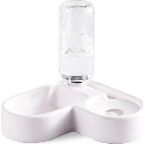 Cat Bowl Double Bowl Automatic Pet Drinker Mouth Wet-Proof Kitty Cat Food Holder Rice Basin Stainless Steel Dog Bowl