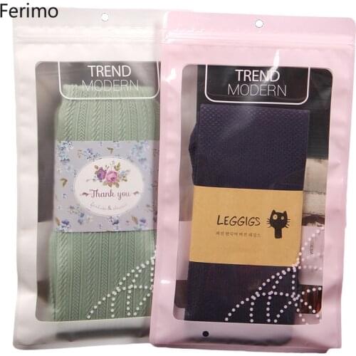 Ferimo 100pcs Pink/White socks underwear clothing packaging bags large plastic pouch closet organizer storage bag