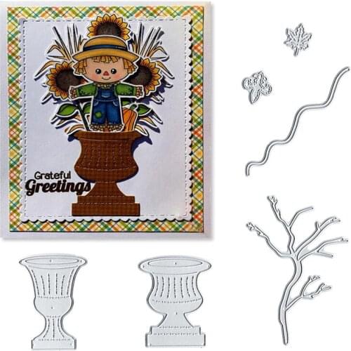 Julyarts 2019 Dies Scrapbooking Maple Leaf Tree Flower Vase Stitch Scrapbooking Metal For Card Making DIY