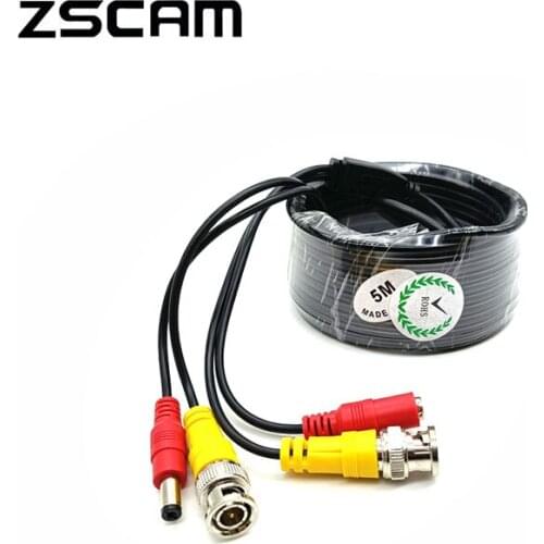 ZSCAM 5M/10M Length Security CCTV Camera Cable HD AHD/TVI/CVI/CVBS Video Surveillance DVR System BNC+DC Cable