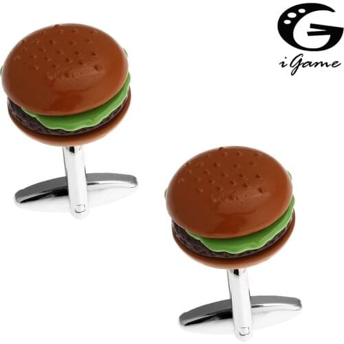 Hamburger Quality Copper Material Novelty Food Style Cuff Links