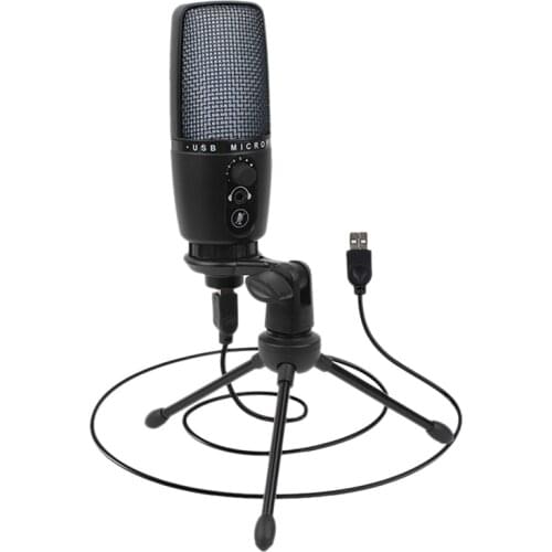 USB Microphone Condenser Microphone With Tripod Rgb Light Used For Streaming Media Broadcasting Video Live Broadcasting