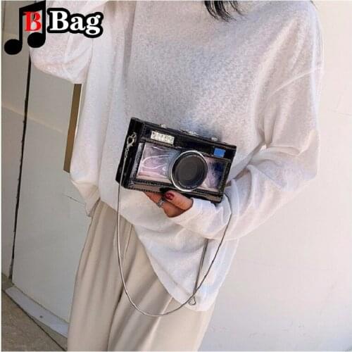 Womens fashion Shoulder Bags new personality inlaid diamond transparent camera bag advanced sense small bag wallet ita Bag