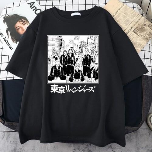 Tokyo Revenge Anime Print T shirt For mens Comfortable Loose male Tee Shirt High Quality Tops clothing male Oversized T Shirt