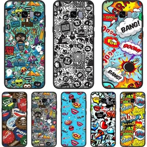 Soft Phone Case Silicone For Samsung Galaxy Note 4 5 8 9 Anime Graffiti Back Cover For Samsung Galaxy S5 S6 S7 Edge S8 S9 Plus