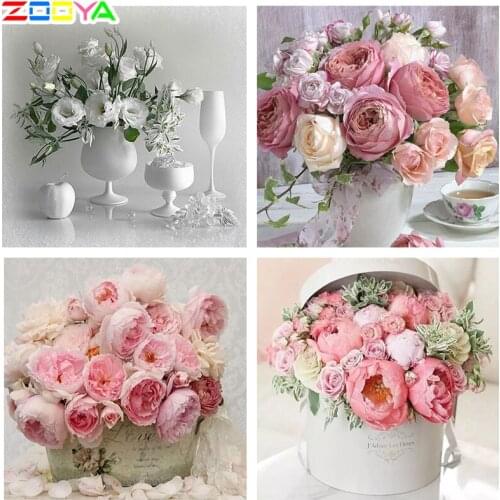 ZOOYA Diamond Embroidery 3d DIY Diamond Painting Mosaic Picture Flowers Cup Rhinestones Embroidery Diamond Cross Stitch RF1106