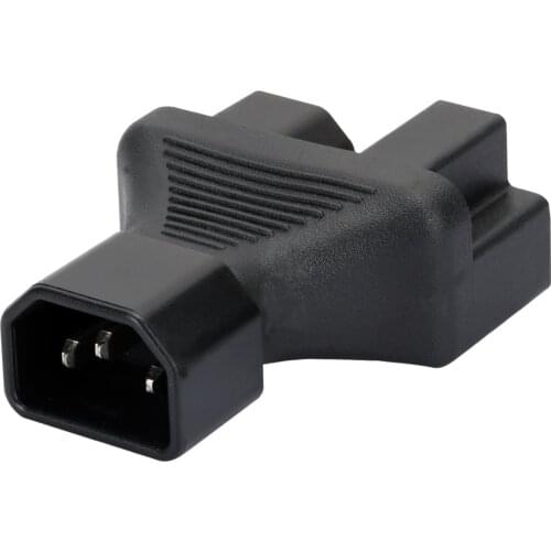 Brand New IEC 320 C14 Male To 2x C13 Female Y Splitter Power Adapter