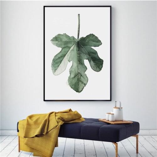 Watercolor Plant Leaves Poster Landscape Wall Art Canvas Painting for Living Room Decoration Wall Picture Tropical Art Picture